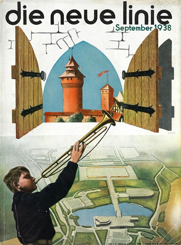 Titelblatt 'die neue linie' von Toni Zepf, September 1938. (DZ-HB 10110)