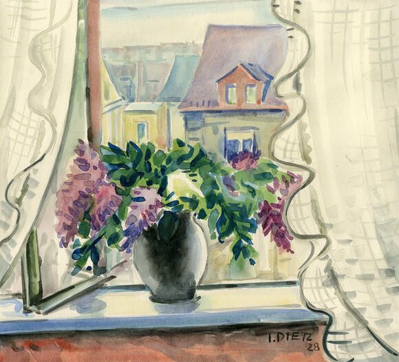 Jakob Dietz: Blumen am Fenster