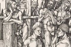 Grafik "Albrecht Dürer: Das Männerbad".