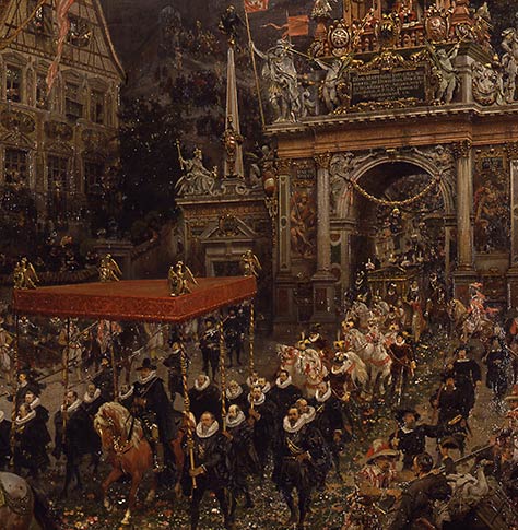 Johann Paul Ritter: Der Einzug des Kaisers Matthias in Nürnberg im Jahr 1612. Bildnachweis: Museen der Stadt Nürnberg, Kunstsammlungen