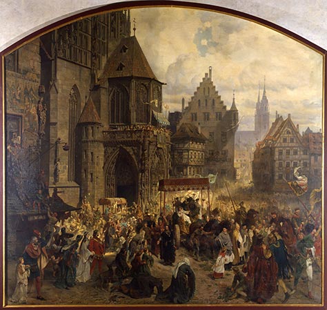 Paul Ritter d. Ä.: Eintreffen der Reichskleinodien am 22. März 1424. Bildnachweis: Museen der Stadt Nürnberg, Kunstsammlungen