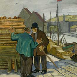 Rudolph Schiestl: Holzhandel am Main