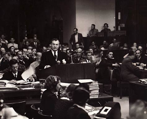 Robert H. Jackson, der amerikanischer Hauptankläger. Bildnachweis: National Archives, College Park, MD, USA